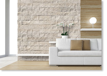 6in Split Limestone Manufactured Stone / Cream