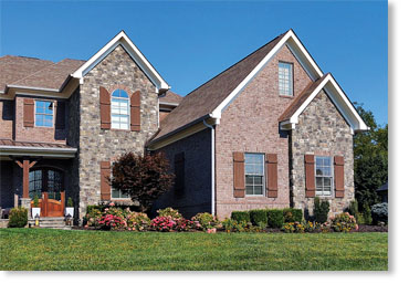 French Country Villa Manufactured Stone / Grey Quartzite