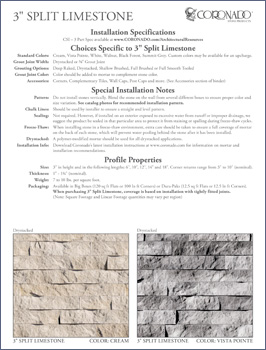 3in Split Limestone Specification Sheet
