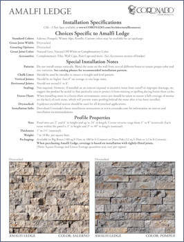 Amalfi Ledge Specification Sheet