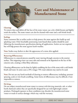 Stone Veneer Care & Maintenance