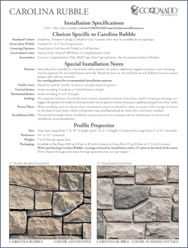 Carolina Rubble Specification Sheet