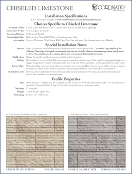 Chiseled Limestone Specification Sheet