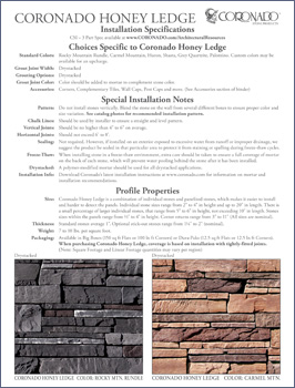 Coronado Honey Ledge Specification Sheet