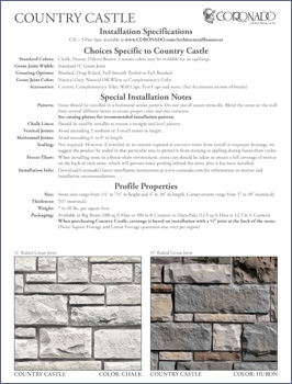 Country Castle Specification Sheet