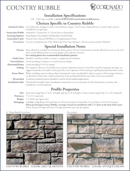 Country Rubble Specification Sheet