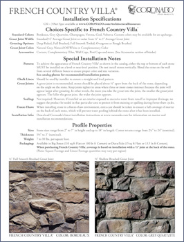 French Country Villa Specification Sheet