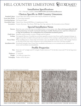 Hill Country Limestone Specification Sheet
