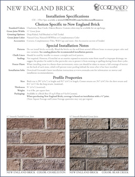 New England Brick Specification Sheet
