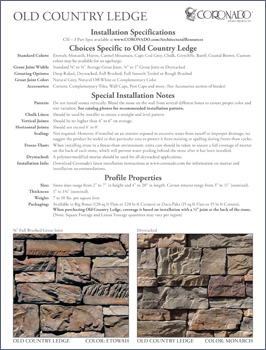 Old Country Ledge Specification Sheet