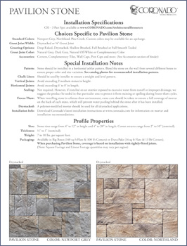 Pavilion Stone Specification Sheet