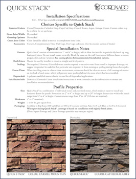 Quick Stack Specification Sheet