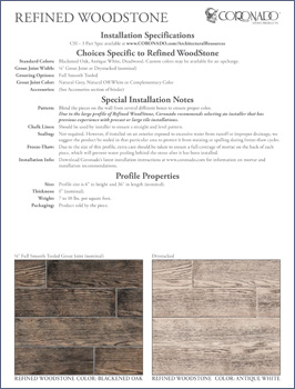 Refined WoodStone Specification Sheet