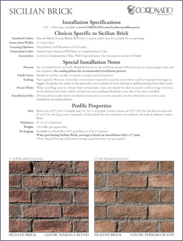 Sicilian Brick Specification Sheet