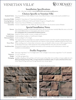 Venetian Villa Specification Sheet
